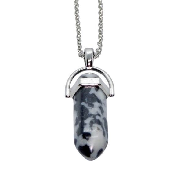 Hot Topic Speckled Quartz Hexagonal Chakra Necklace - Picture 2 of 3